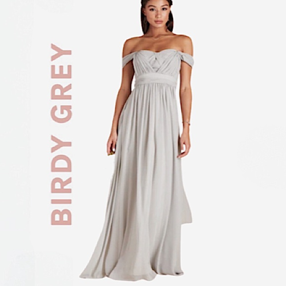 BIRDY GREY.NWT. Stunning Strapless “GRACE” convertible maxi dress.Dove Grey.L